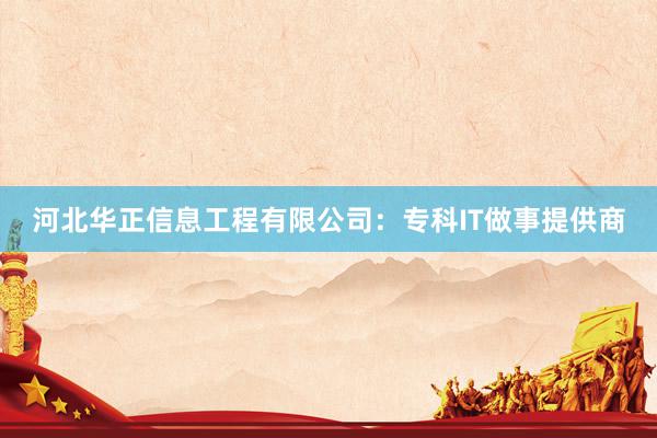 河北华正信息工程有限公司：专科IT做事提供商